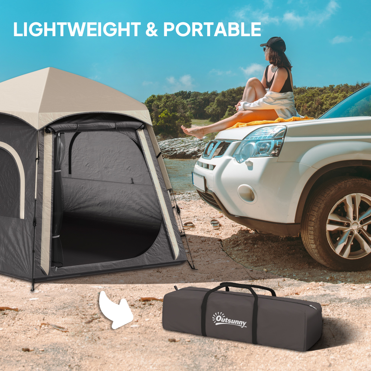 Outsunny Instant Camping Tent, 4 Person Easy Setup Dome Tent - Roesports