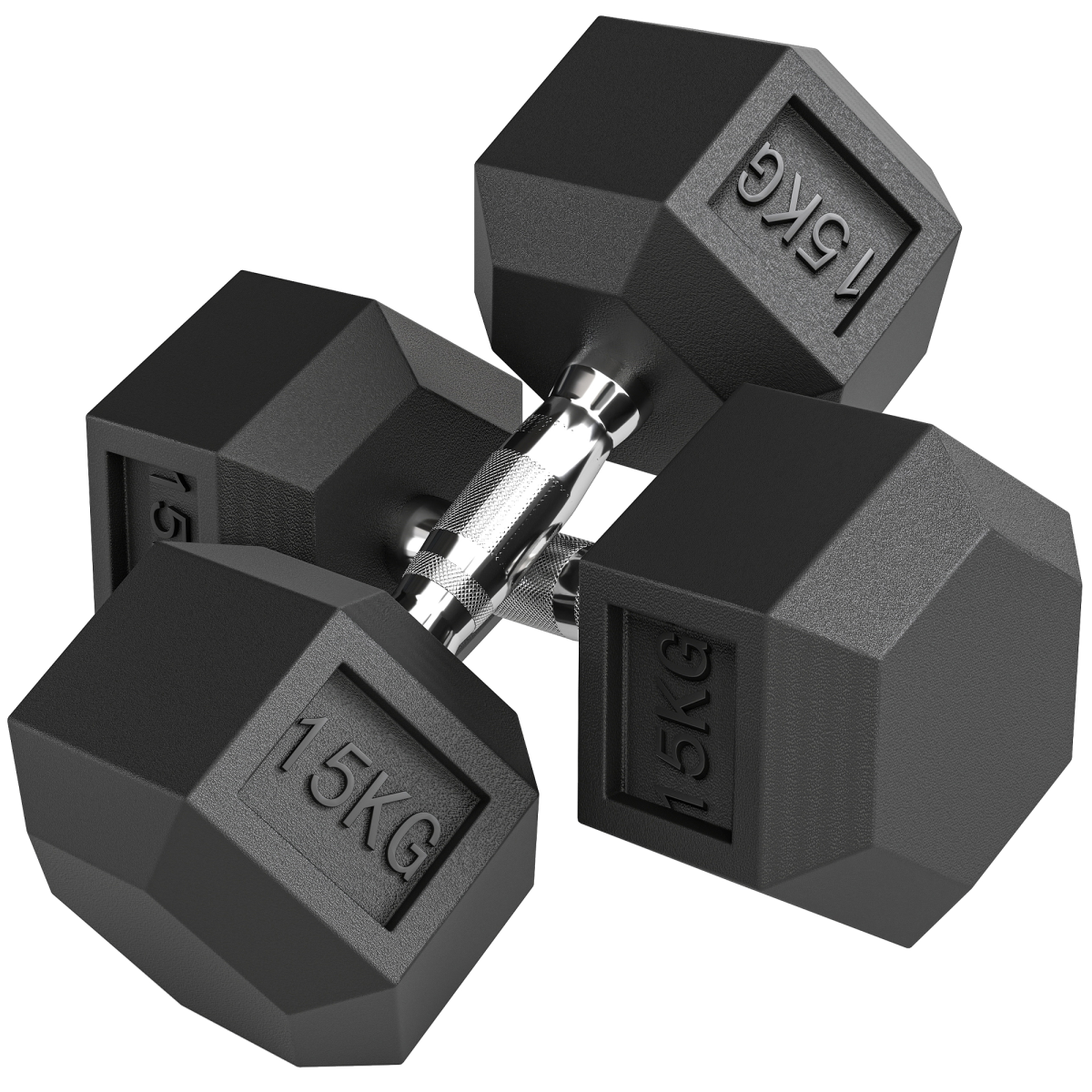 HOMCOM Rubber Hex Dumbbell Portable Hand Weights for Home Gym - Roesports