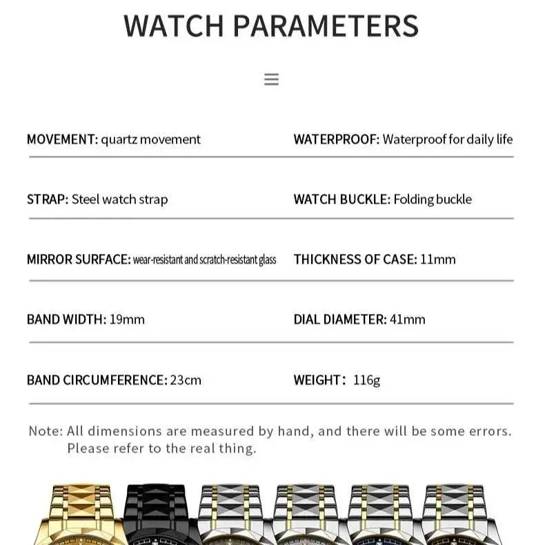 Golden Stainless Steel Couple Watches - Roesports