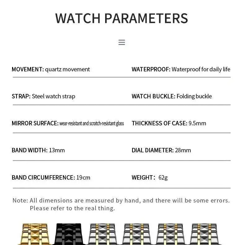 Golden Stainless Steel Couple Watches - Roesports
