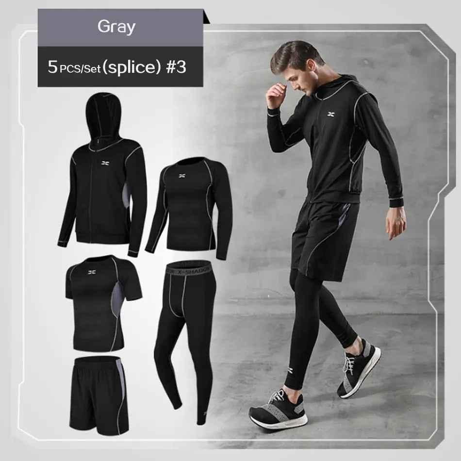 Men Gym Fitness Compression Suit for Running, Jogging, and Workout Sports Wear - roesports