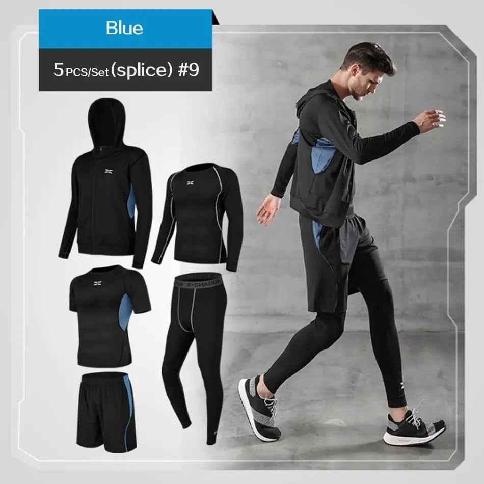 Men Gym Fitness Compression Suit for Running, Jogging, and Workout Sports Wear - roesports