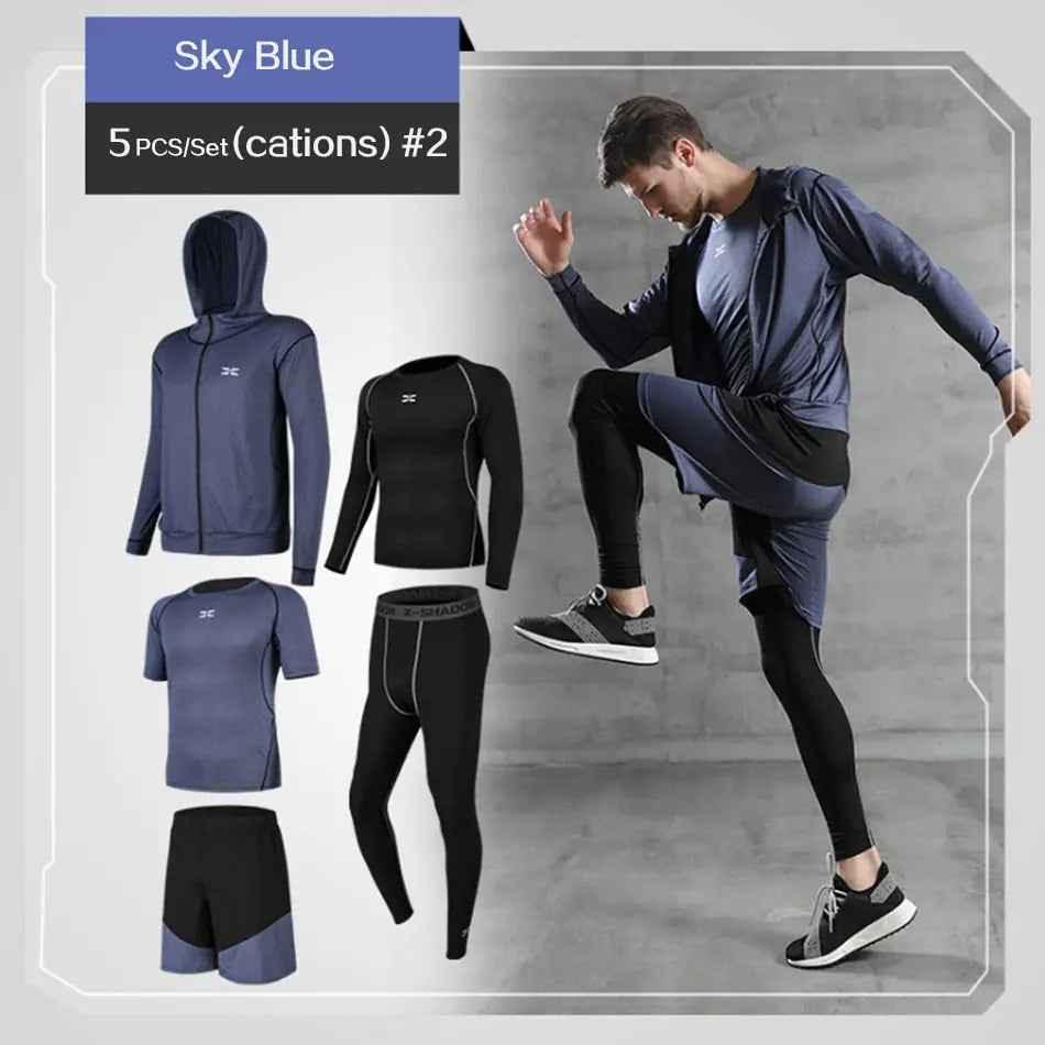 Men Gym Fitness Compression Suit for Running, Jogging, and Workout Sports Wear - roesports