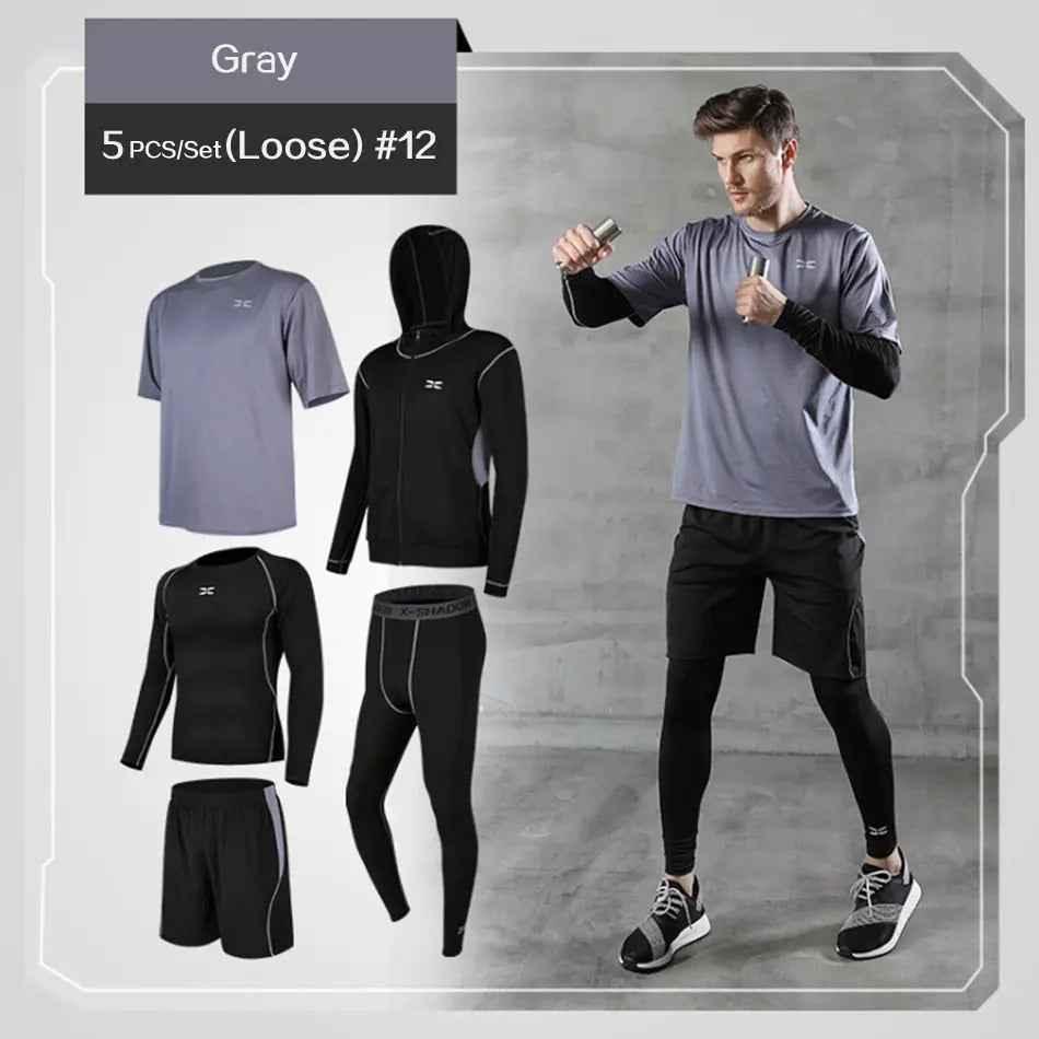 Men Gym Fitness Compression Suit for Running, Jogging, and Workout Sports Wear - roesports