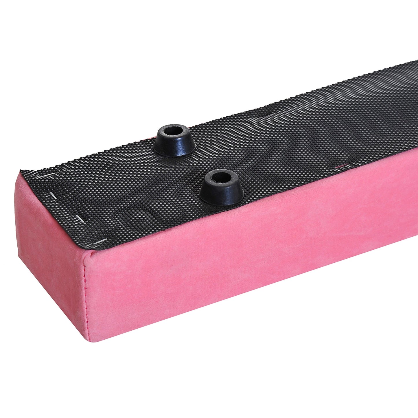 HOMCOM Balance Beam Trainer Fold Performance Gymnastics Suede Pink 2.1M Home - Roesports