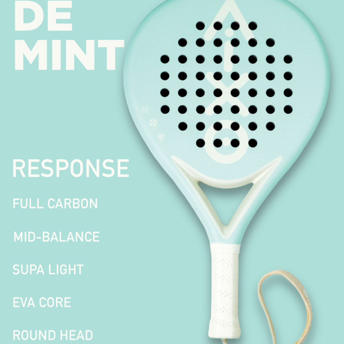 Aixo Pastel de Mint Ghost Padel Racket - Full Carbon - RL-B09 - Roesports