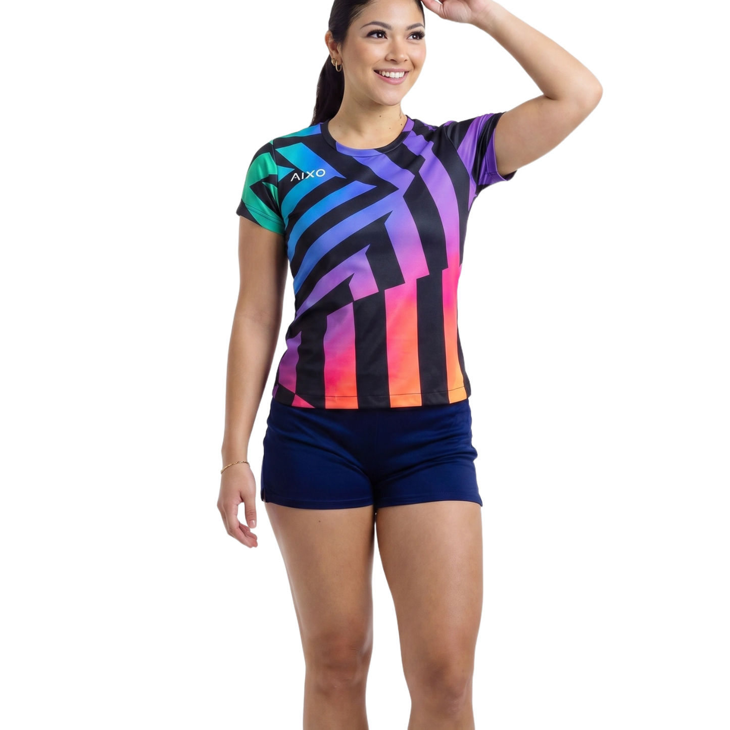Aixo Rainbow Chaos Womens T-Shirt - Black - Roesports