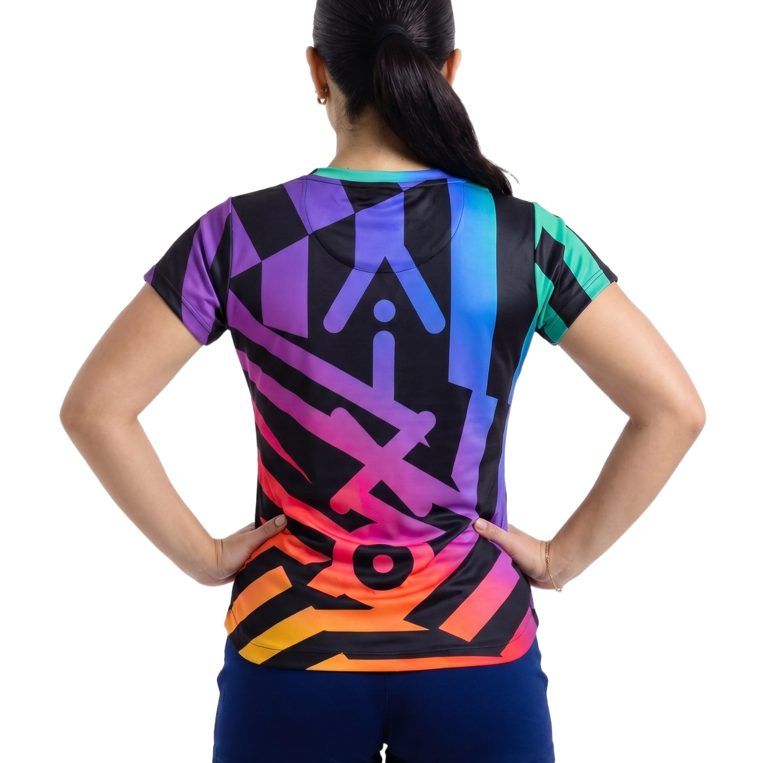 Aixo Rainbow Chaos Womens T-Shirt - Black - Roesports