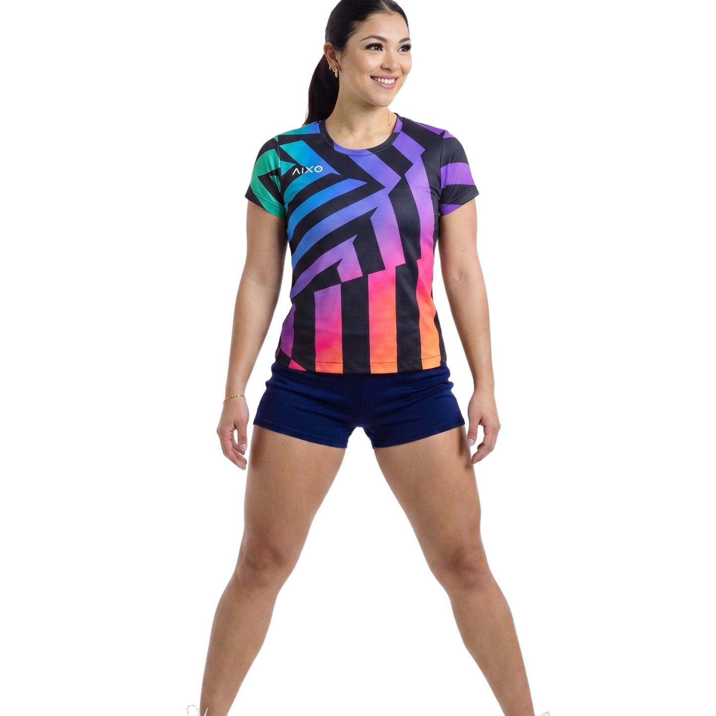 Aixo Rainbow Chaos Womens T-Shirt - Black - Roesports