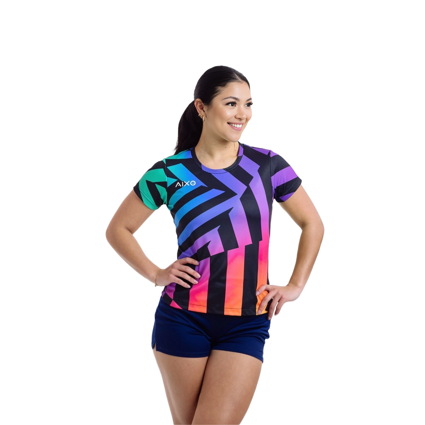 Aixo Rainbow Chaos Womens T-Shirt - Black - Roesports