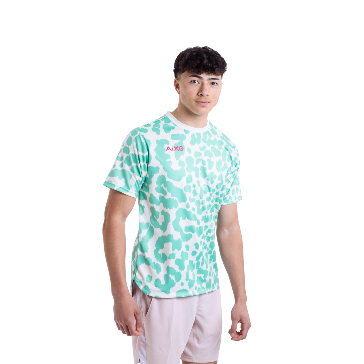 Aixo Leopard Mens T Shirt Ivory - Roesports