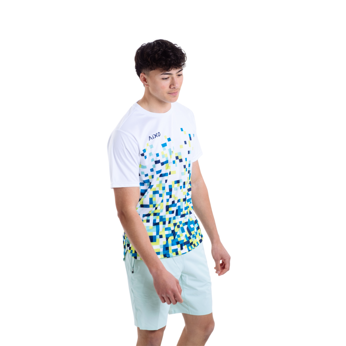 Aixo Pixel Mens T Shirt White - Roesports