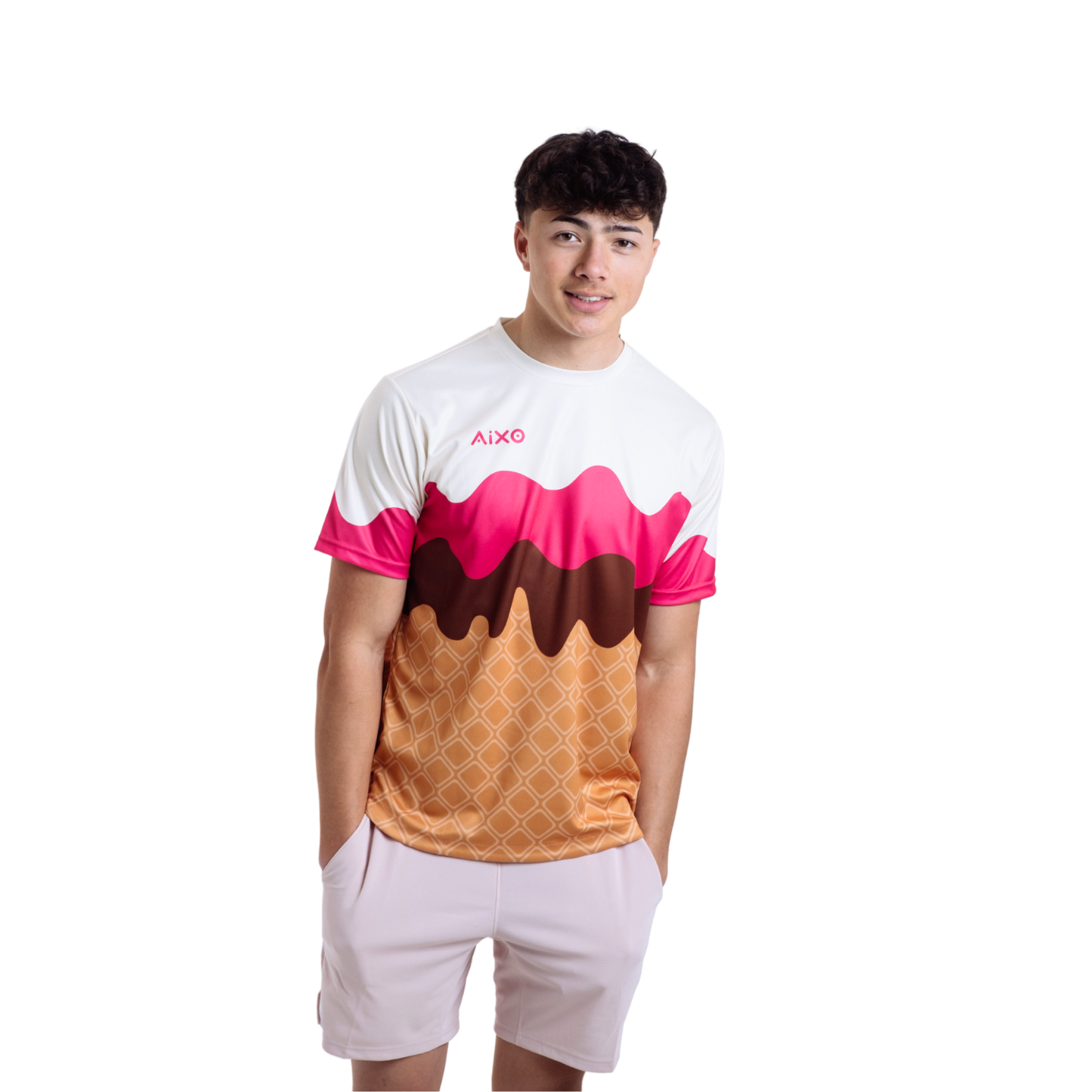 Aixo Sundae Mens T Shirt Vanilla Raspberry Chocolate - Roesports
