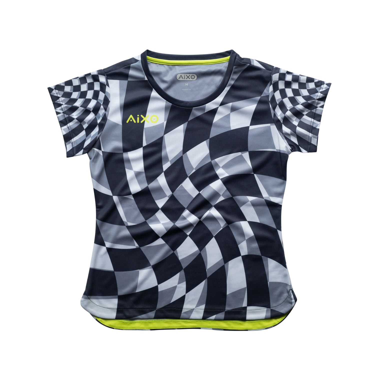 Aixo Checker Womens T Shirt Grey Check - Roesports