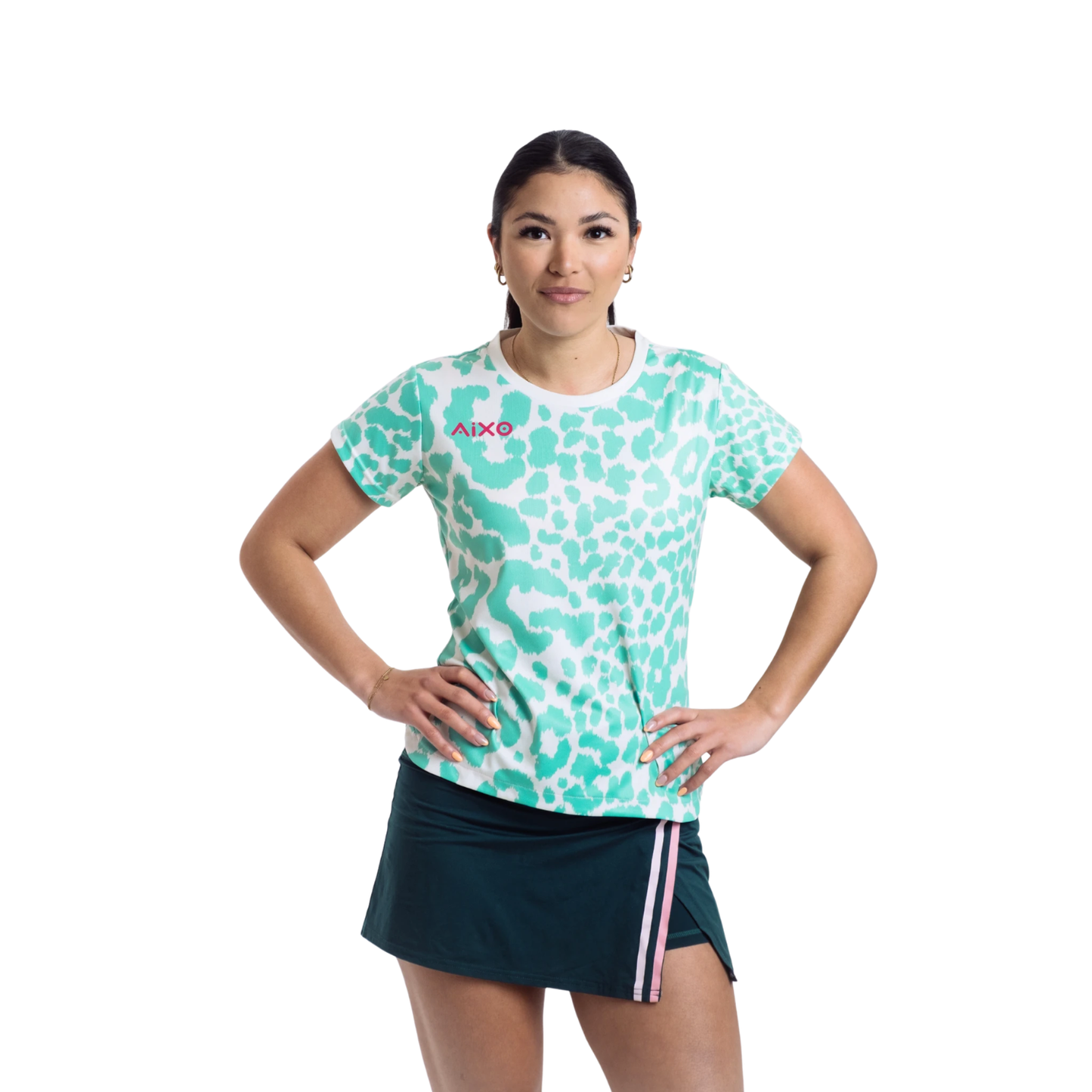 Aixo Leopard Womens T Shirt Ivory - Roesports