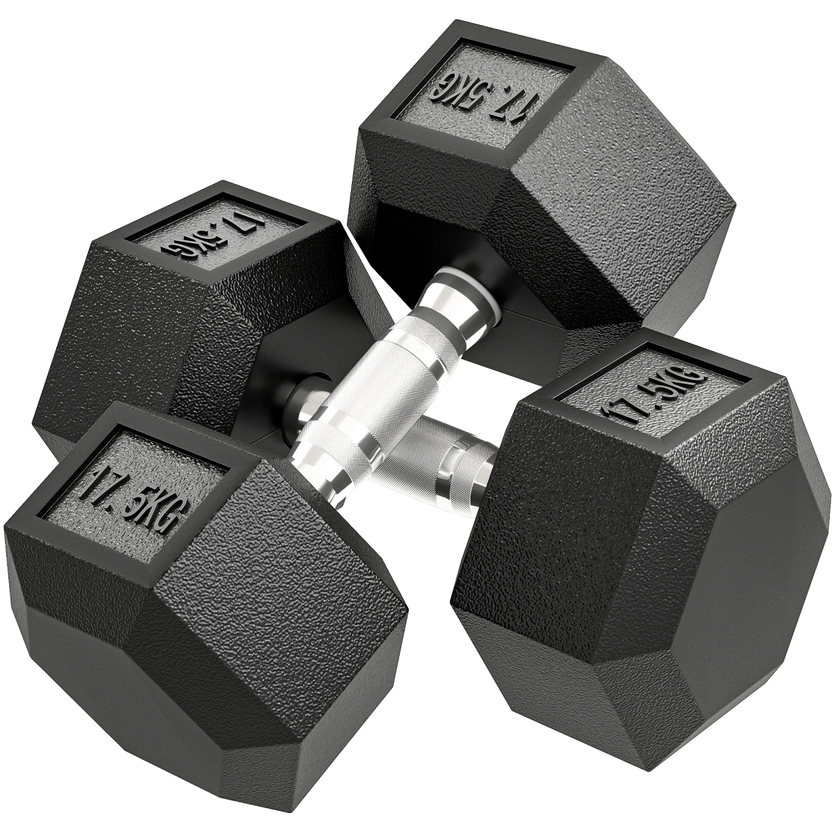 HOMCOM Rubber Hex Dumbbell Portable Hand Weights for Home Gym - Roesports