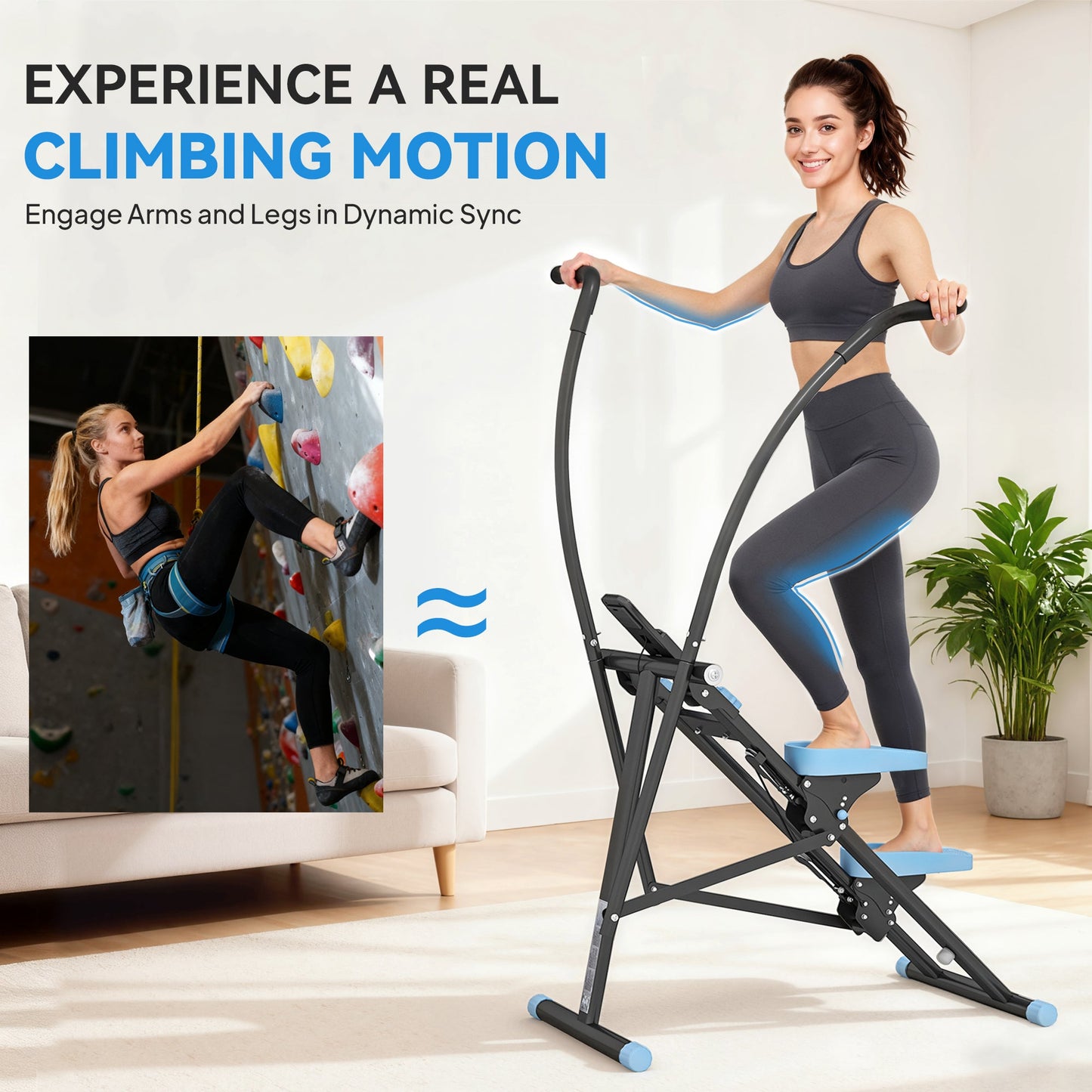 SPORTNOW Stair Stepper for Home Gym Exercise, Vertical Climber Machine with LCD Monitor & Adjustable Pedals for Workout -