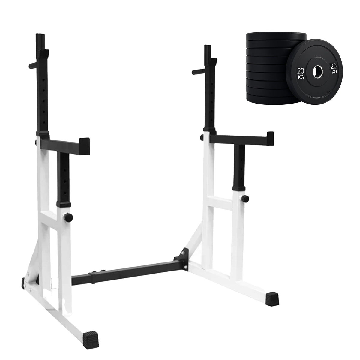 Heavy Duty Squat Rack Black & Wight