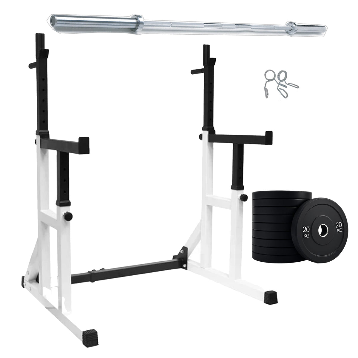 Heavy Duty Squat Rack Black & Wight