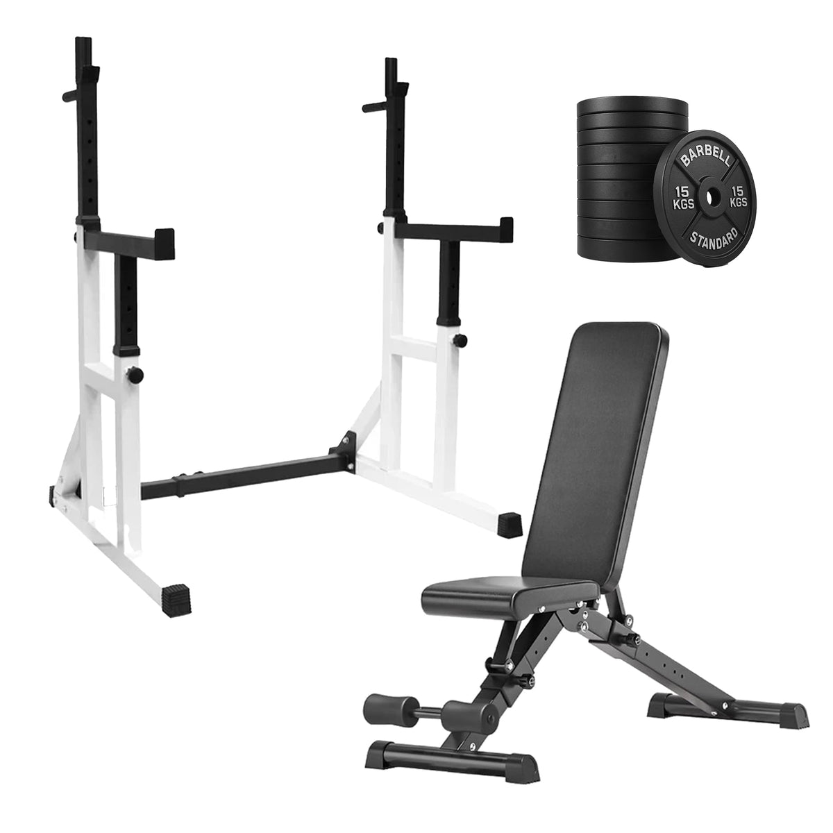 Heavy Duty Squat Rack Black & Wight