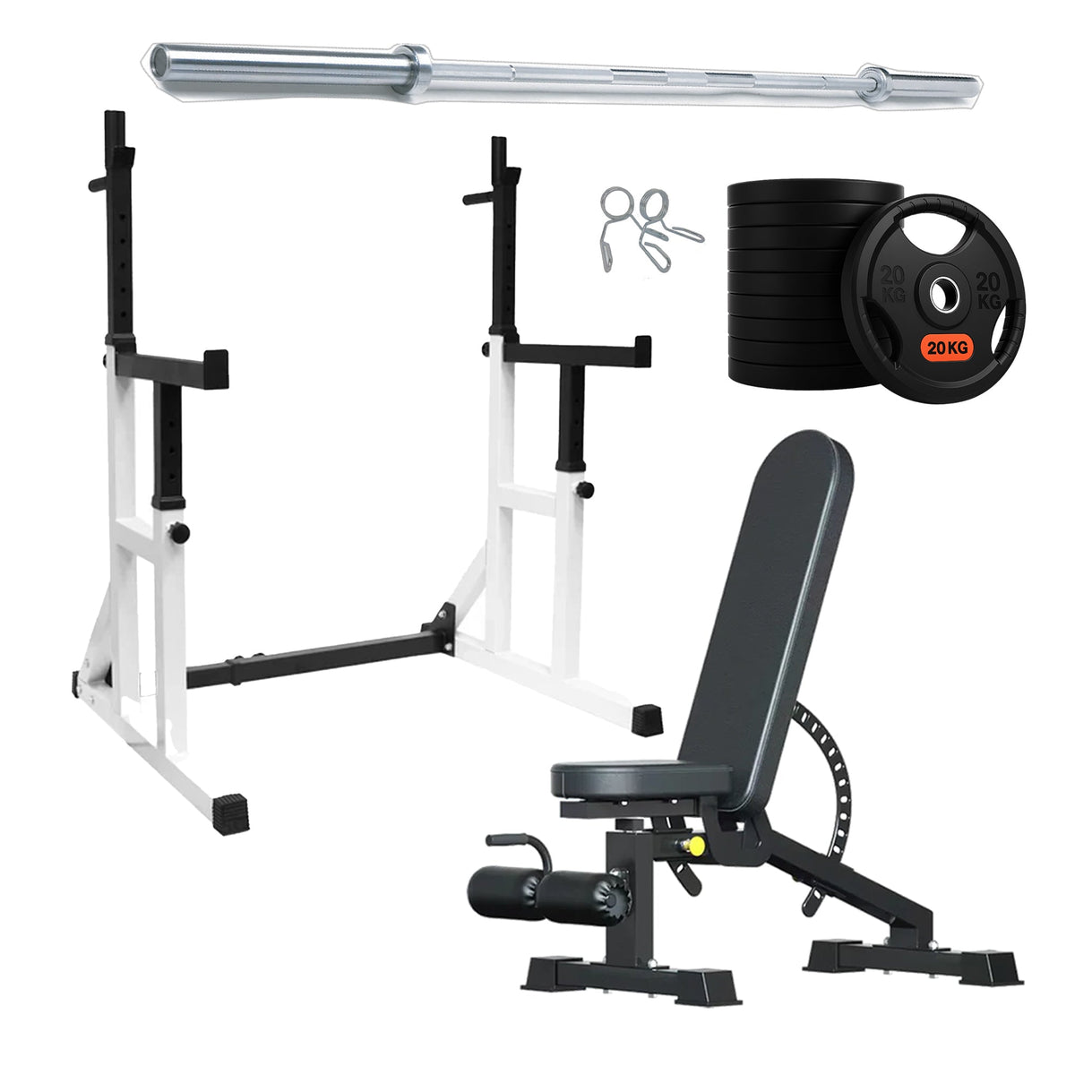 Heavy Duty Squat Rack Black & Wight