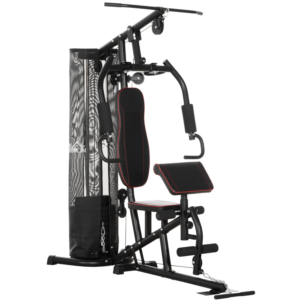 HOMCOM Multi Gym Fitness Equipment Exercise Machine with 45Kg Weight Stack - Roesports