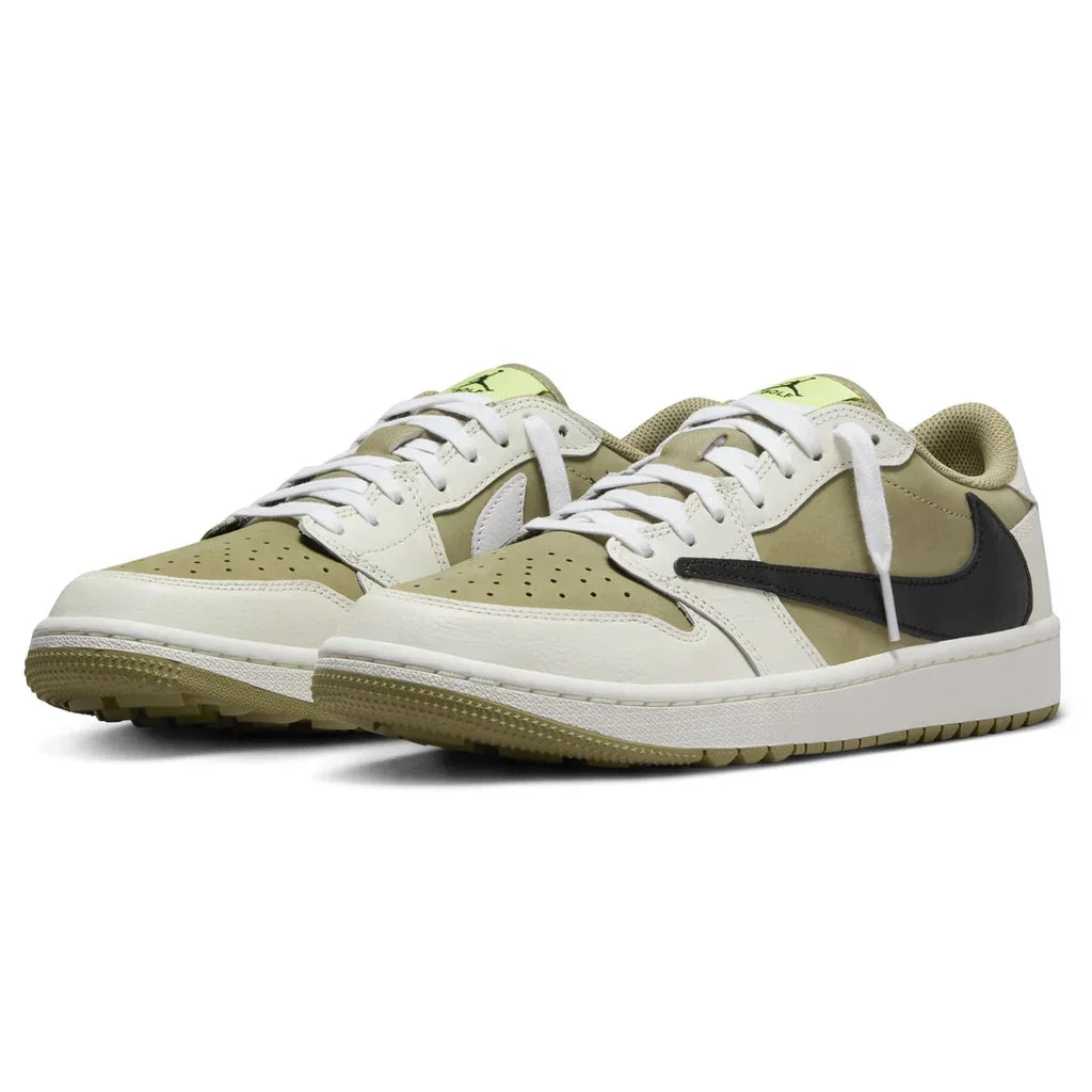 Jordan 1 Retro Low Golf Travis Scott Neutral Olive roesports