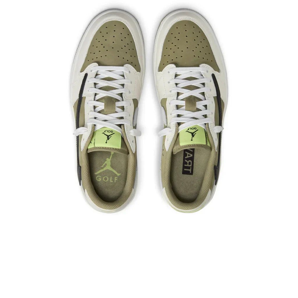Jordan 1 Retro Low Golf Travis Scott Neutral Olive roesports
