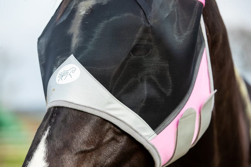 Horse Fly Mask Baby Pink - Stylish Protection for Your Equine Friend - roesports