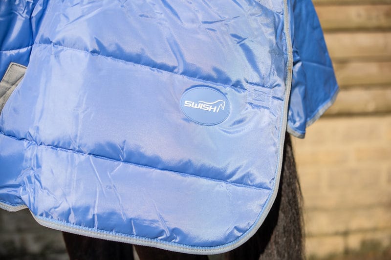 100g Detachable Neck Turnout Rug - Cornflower - roesports