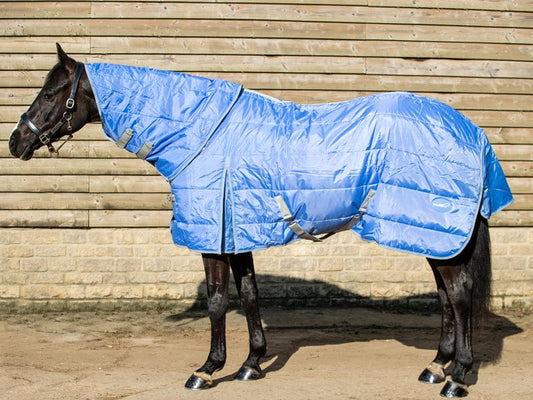100g Detachable Neck Turnout Rug - Cornflower - roesports