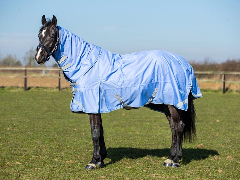 100g Detachable Neck Turnout Rug in Cornflower Blue for Ultimate Horse Comfort - roesports
