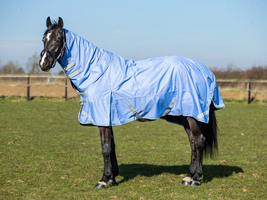 100g Detachable Neck Turnout Rug in Cornflower Blue for Ultimate Horse Comfort - roesports
