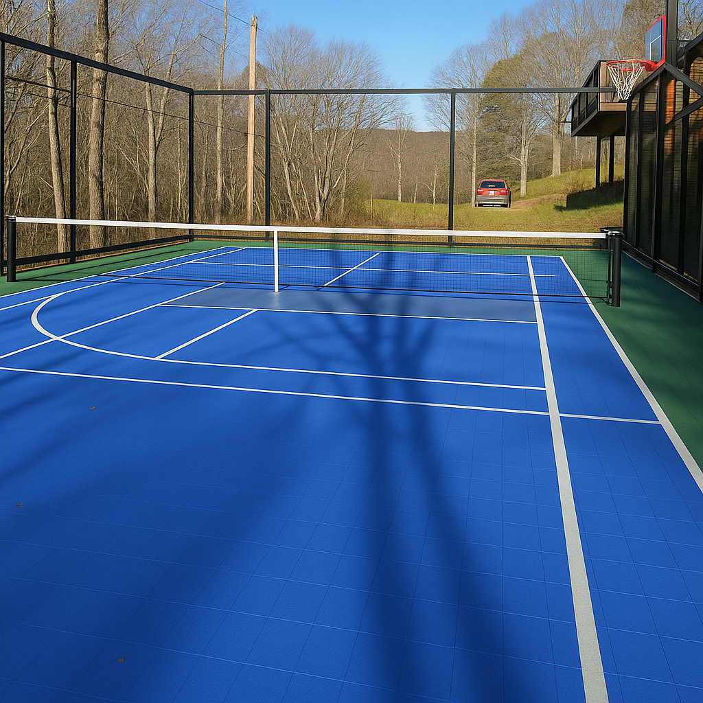 Tennis Court System for Singles with Court Markings Included - roesports