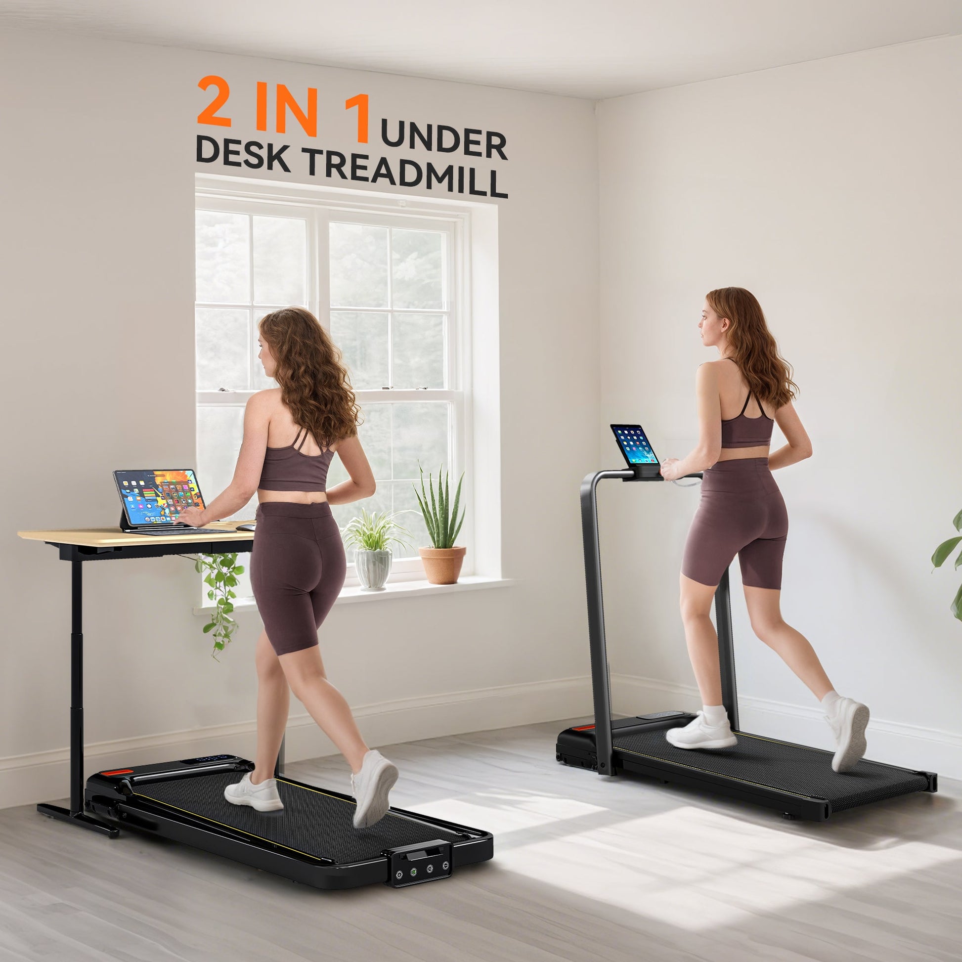 SPORTNOW Folding Treadmill Walking Pad, 2HP Portable Under Desk Treadmill with Handle, Running Jogging Walking Machine -