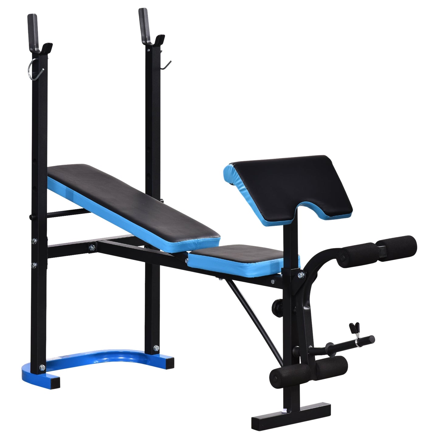 HOMCOM Adjustable Weight Bench with Leg Developer Barbell Rack for Lifting and Strength Training Multifunctional Workout Station for Home Gym Fitness, Black -