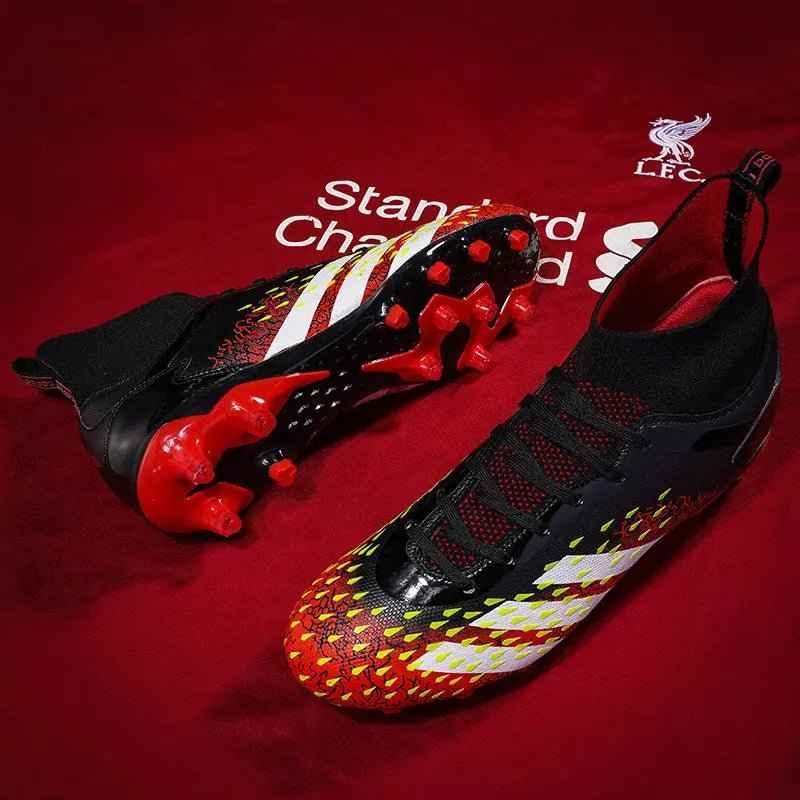 High Ankle Turf Football Boots for Men - Affordable Indoor Soccer Shoes with Rubber Sole - roesports