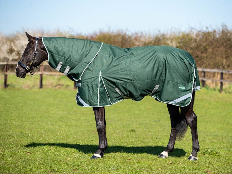 0g Detachable Neck Turnout Rug - Hunter Green - roesports