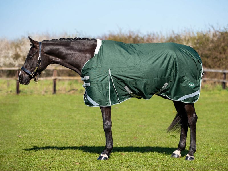 0g Detachable Neck Turnout Rug - Hunter Green - roesports