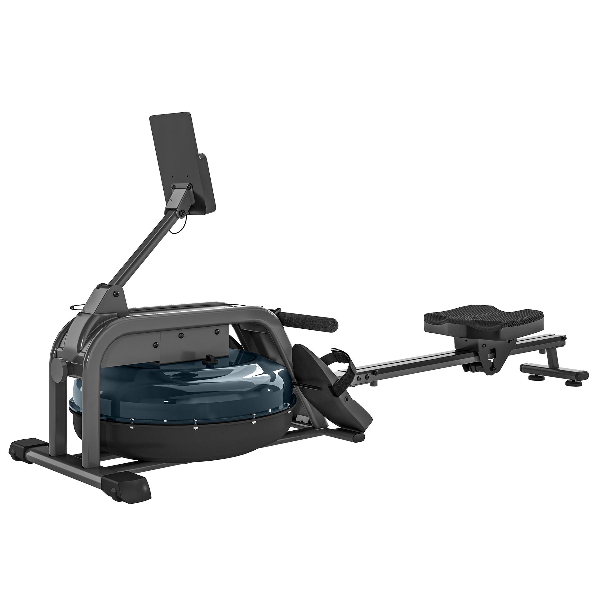 SPORTNOW Water Rowing Machine with Wheels, Vertical Storage, Adjustable Resistance, for Strength, Cardio Training -