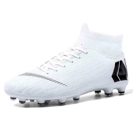 Men Cleats Football Boots High Top Soccer Sneakers Turf Futsal Outdoor Fashion White Sport Shoes - Roesports