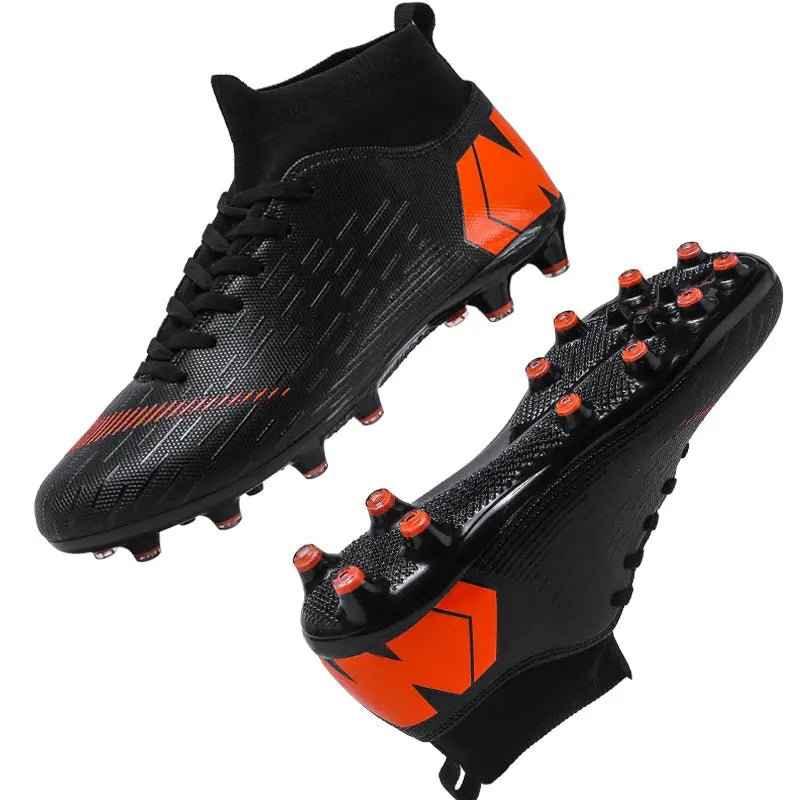 Men Cleats Football Boots High Top Soccer Sneakers Turf Futsal Outdoor Fashion White Sport Shoes - Roesports