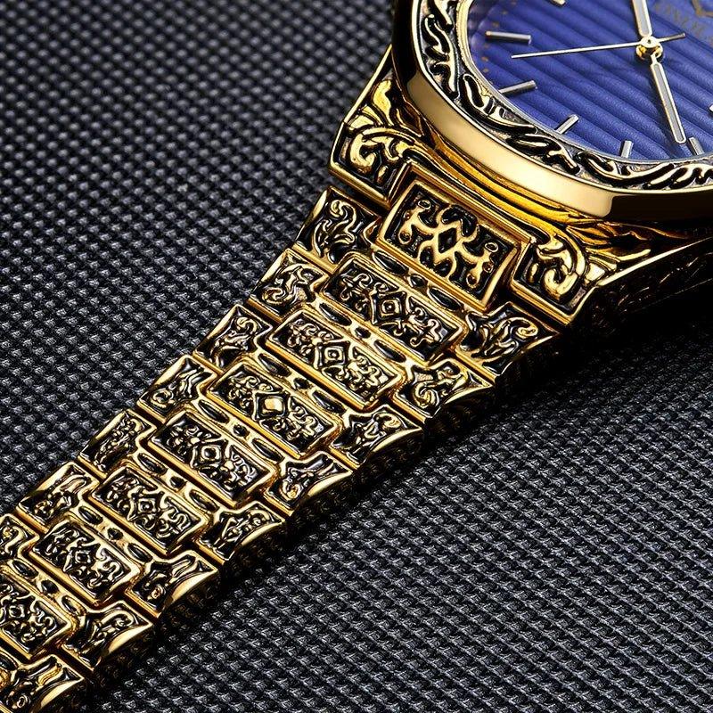 Men's Retro Quartz Watch ONOLA 3808 Waterproof with Steel Strip and Custom Muslim Azan Feature - roesports