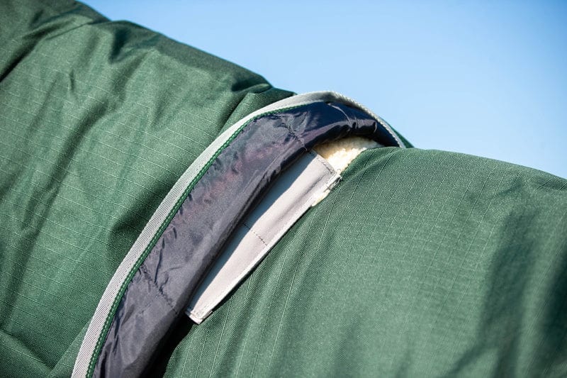 0g Detachable Neck Turnout Rug - Hunter Green - roesports