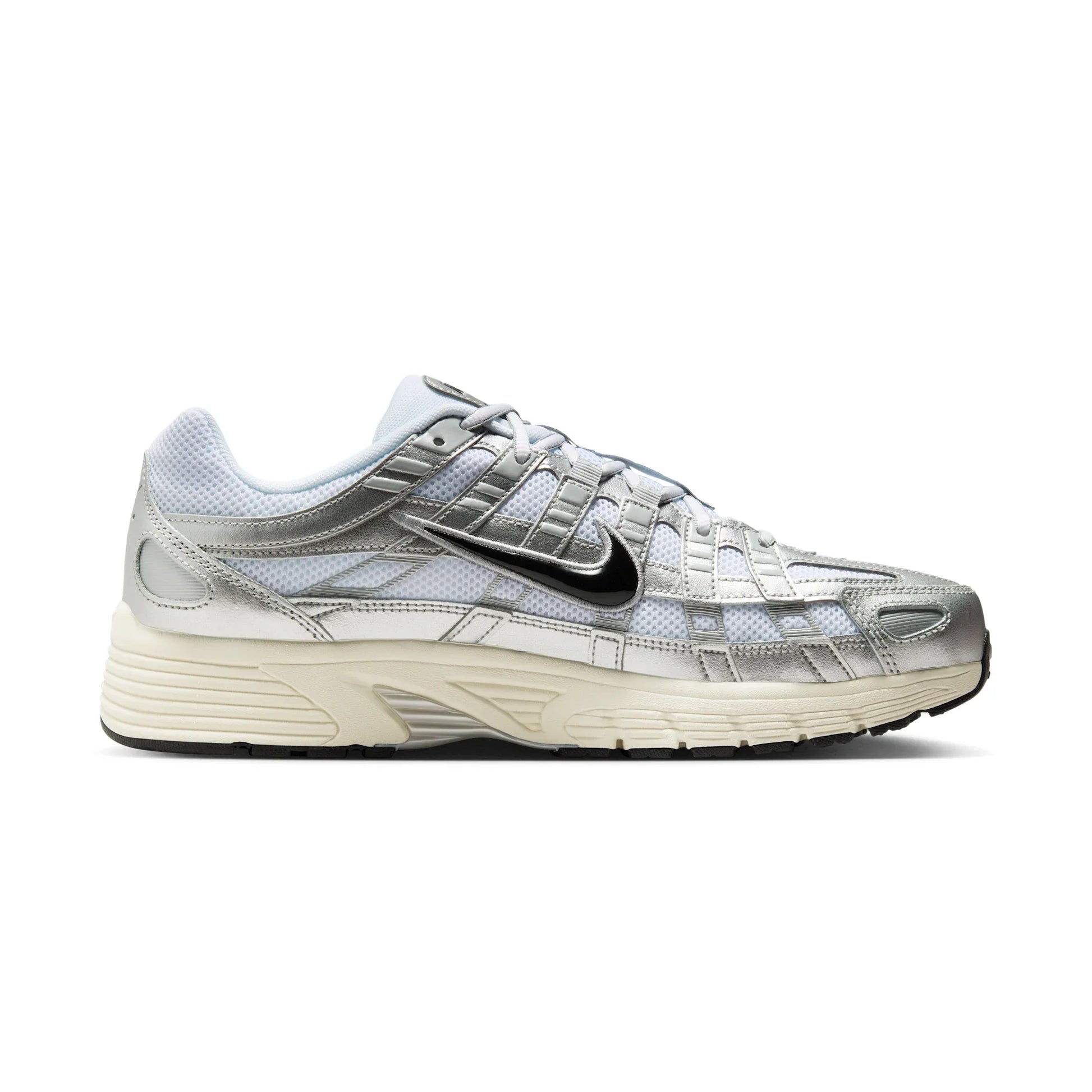 Nike P-6000 White Metallic Silver Flat Silver Black roesports