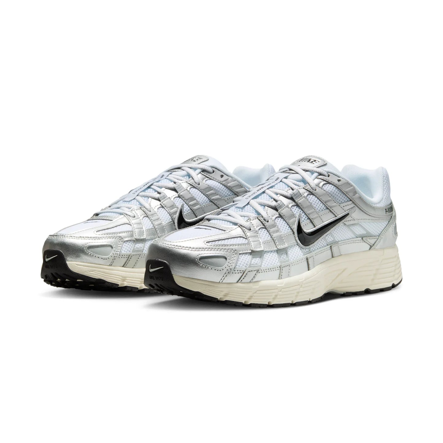 Nike P-6000 White Metallic Silver Flat Silver Black roesports