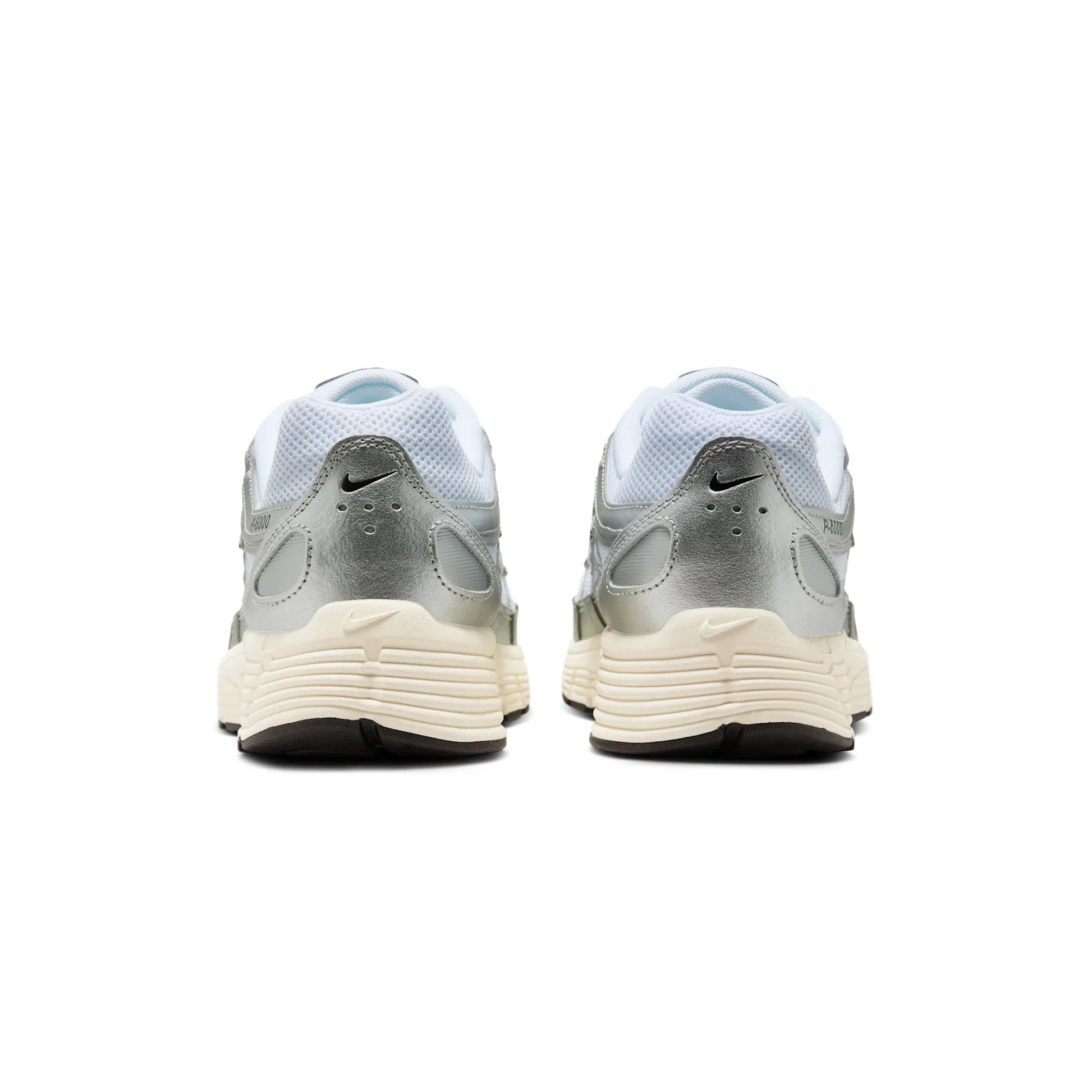 Nike P-6000 White Metallic Silver Flat Silver Black roesports
