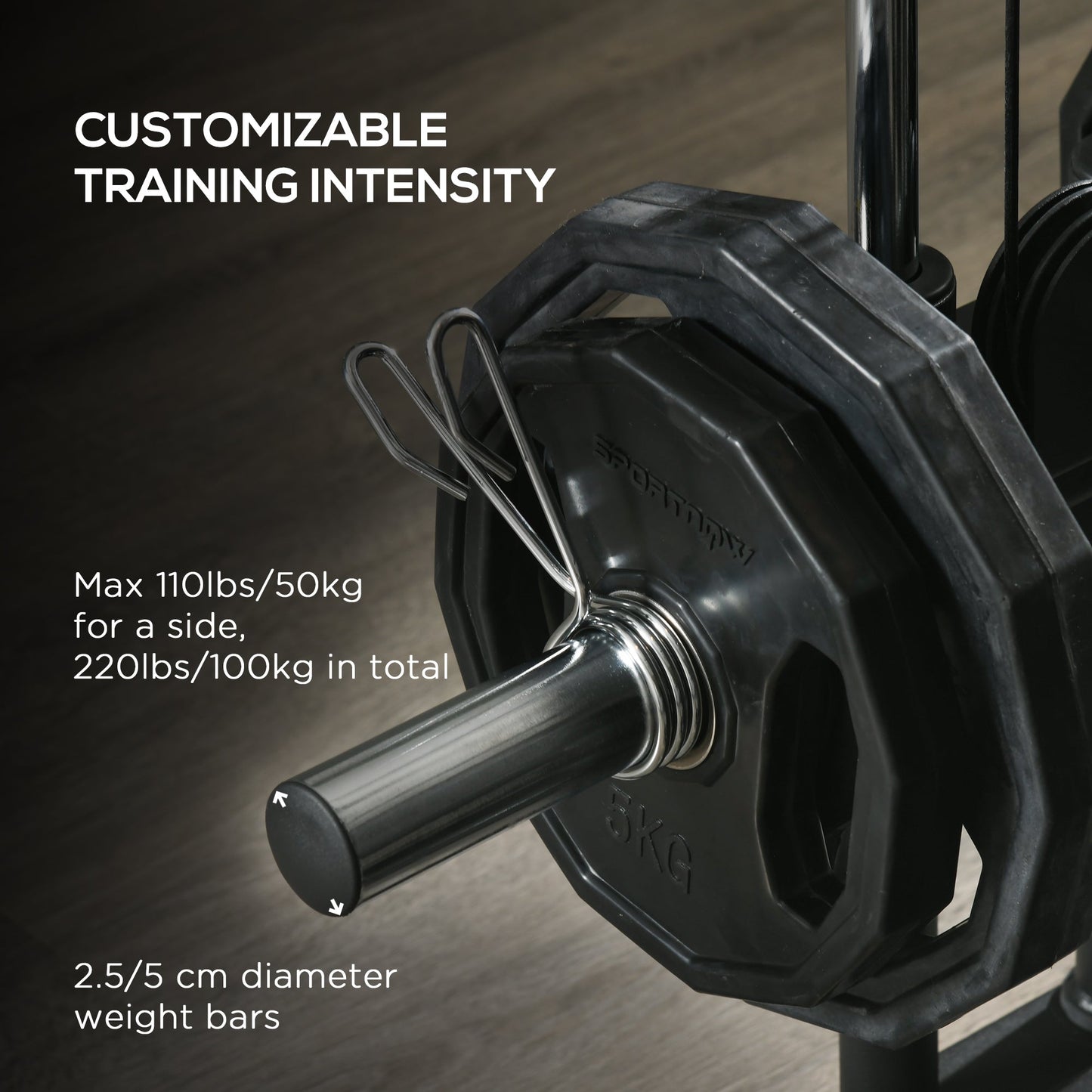 SPORTNOW Home Gym Machine, Multifunctional Gym Equipment with High and Low Pulleys, Pull Up Bar, 15-Position Adjustable Strength Training Workout Station for Full Body Fitness -