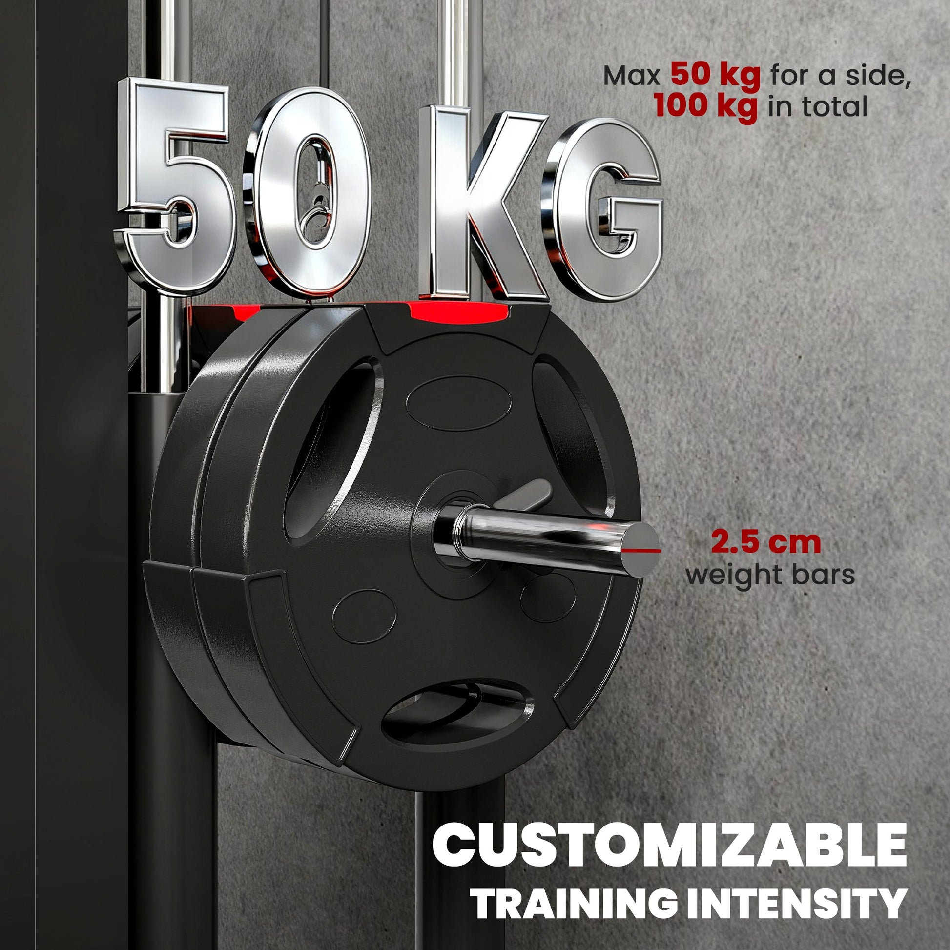 SPORTNOW Wall Mounted Lat Pull Down Machine, Crossover Cable Machine with High & Low Pulleys for Home Gym Full Body Workout -