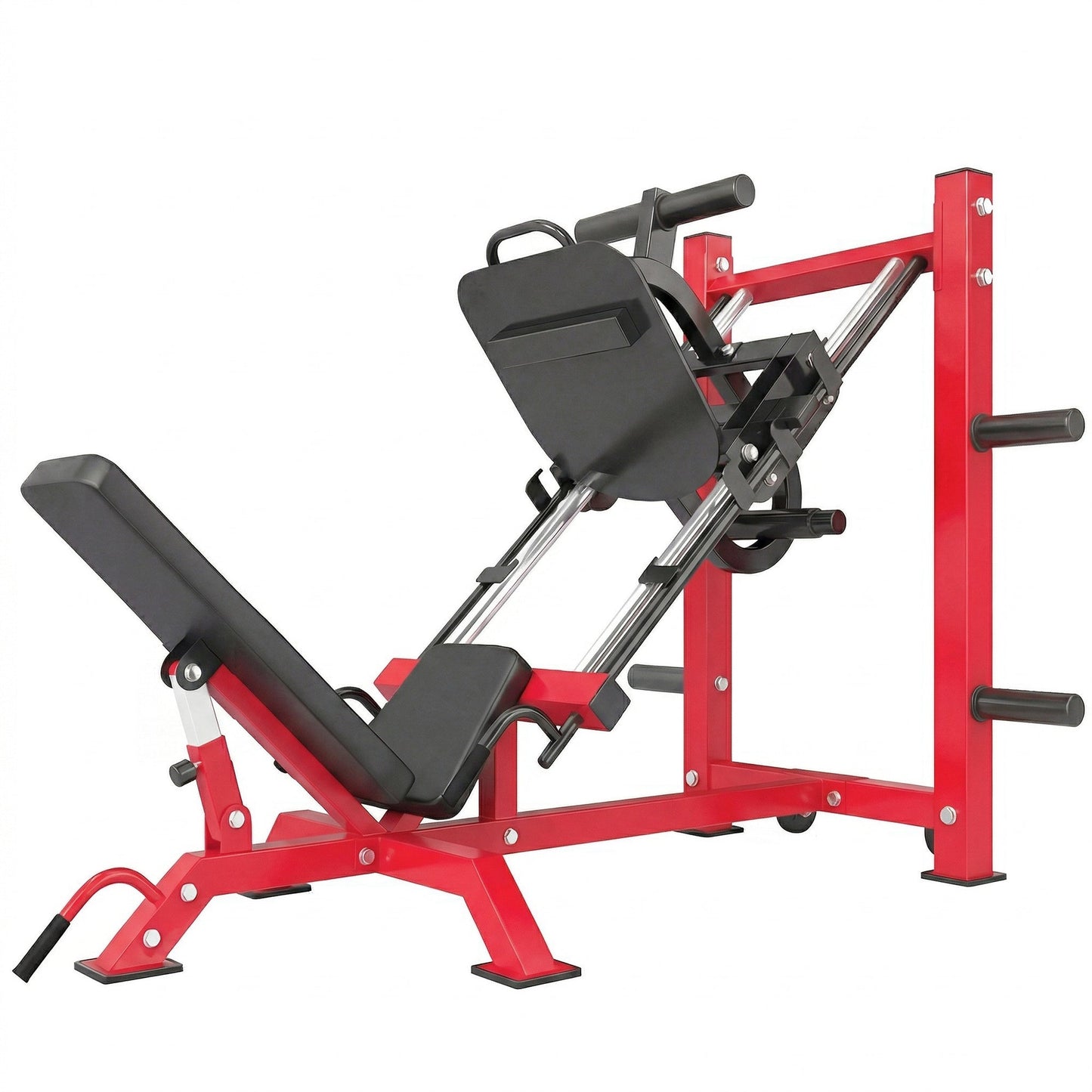 SPORTNOW Leg Press Machine with Wheels and Calf Block, Adjustable Squat Machine for Home Gym, 455KG Capacity -